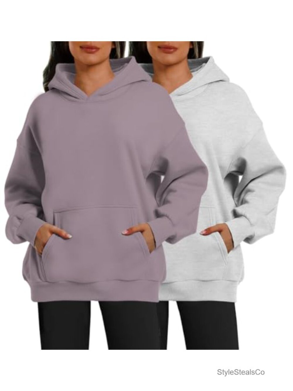 Womens Oversized Hoodies 2 Pack Fleece Pullover Sweatshirt Long Sleeve